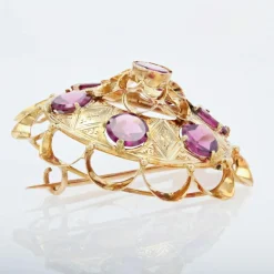 Broche ancienne en or et grenats