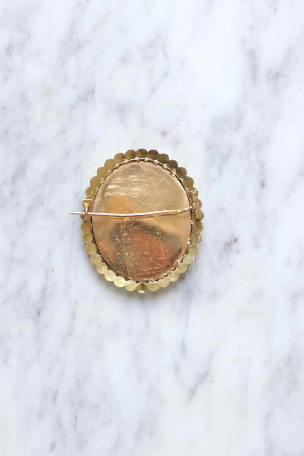 Broche ancienne en or et portrait miniature