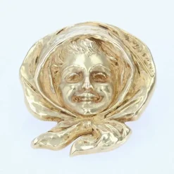 Broche ancienne en or portait d'enfant