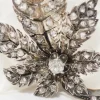 Broche Ancienne En Or Rose Et Argent Ornée De Diamants