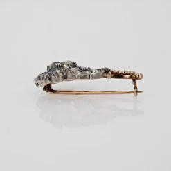 Broche ancienne fleur diamants
