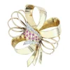 Broche ancienne noeud vintage diamants rubis