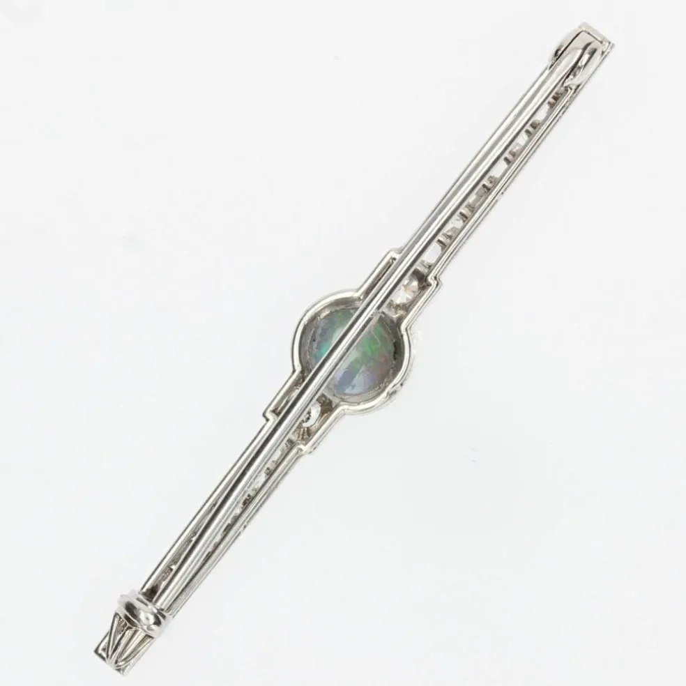 Broche ancienne opale et diamants art déco