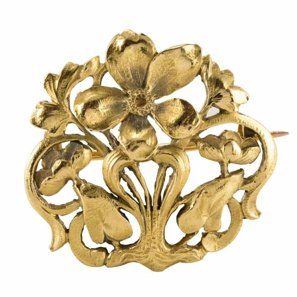 Broche ancienne or Art nouveau