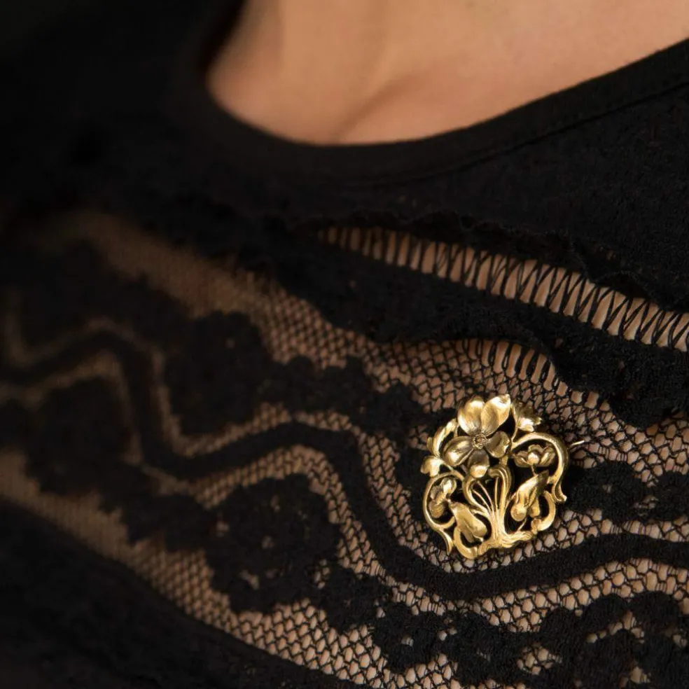 Broche ancienne or Art nouveau