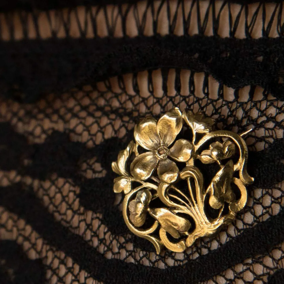 Broche ancienne or Art nouveau