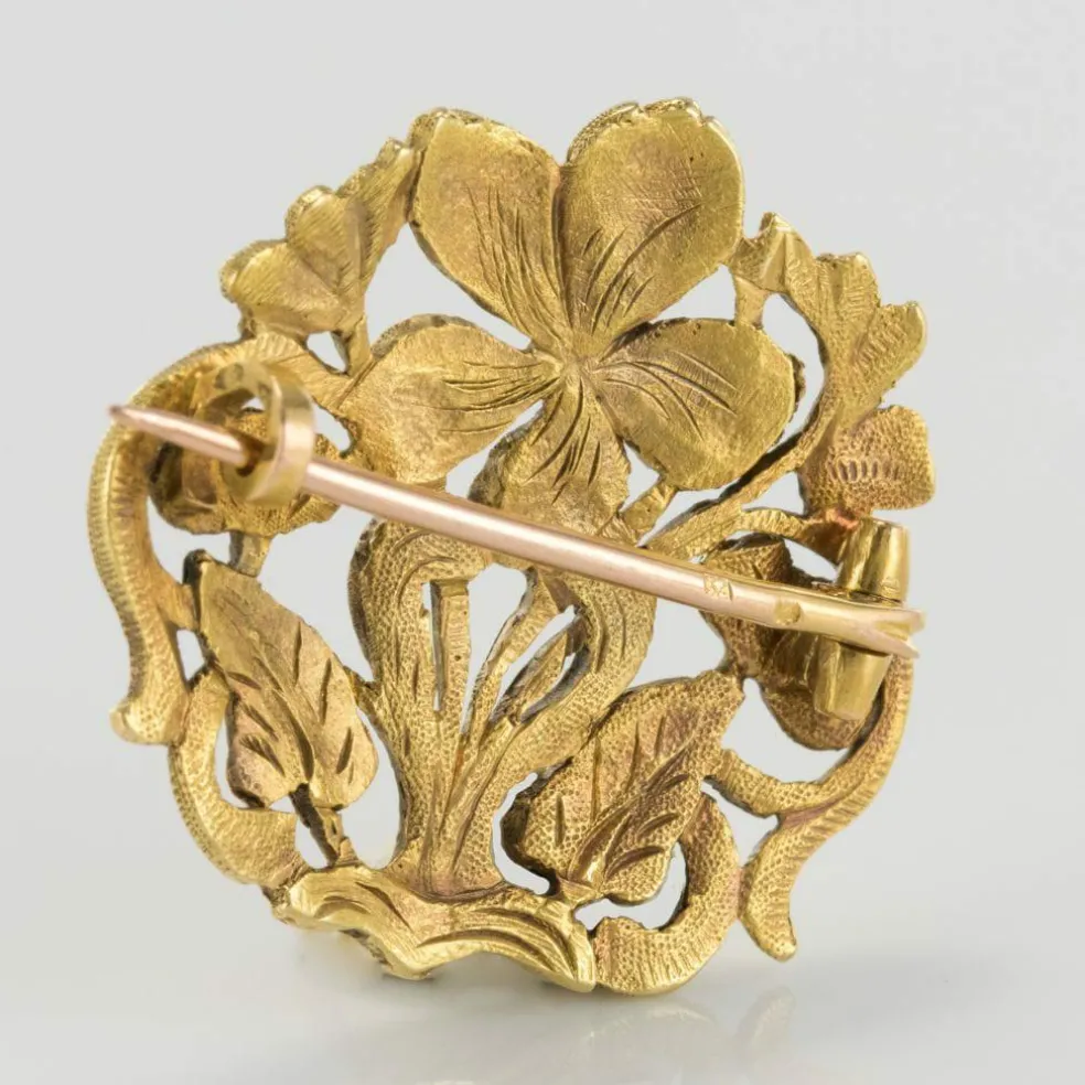 Broche ancienne or Art nouveau