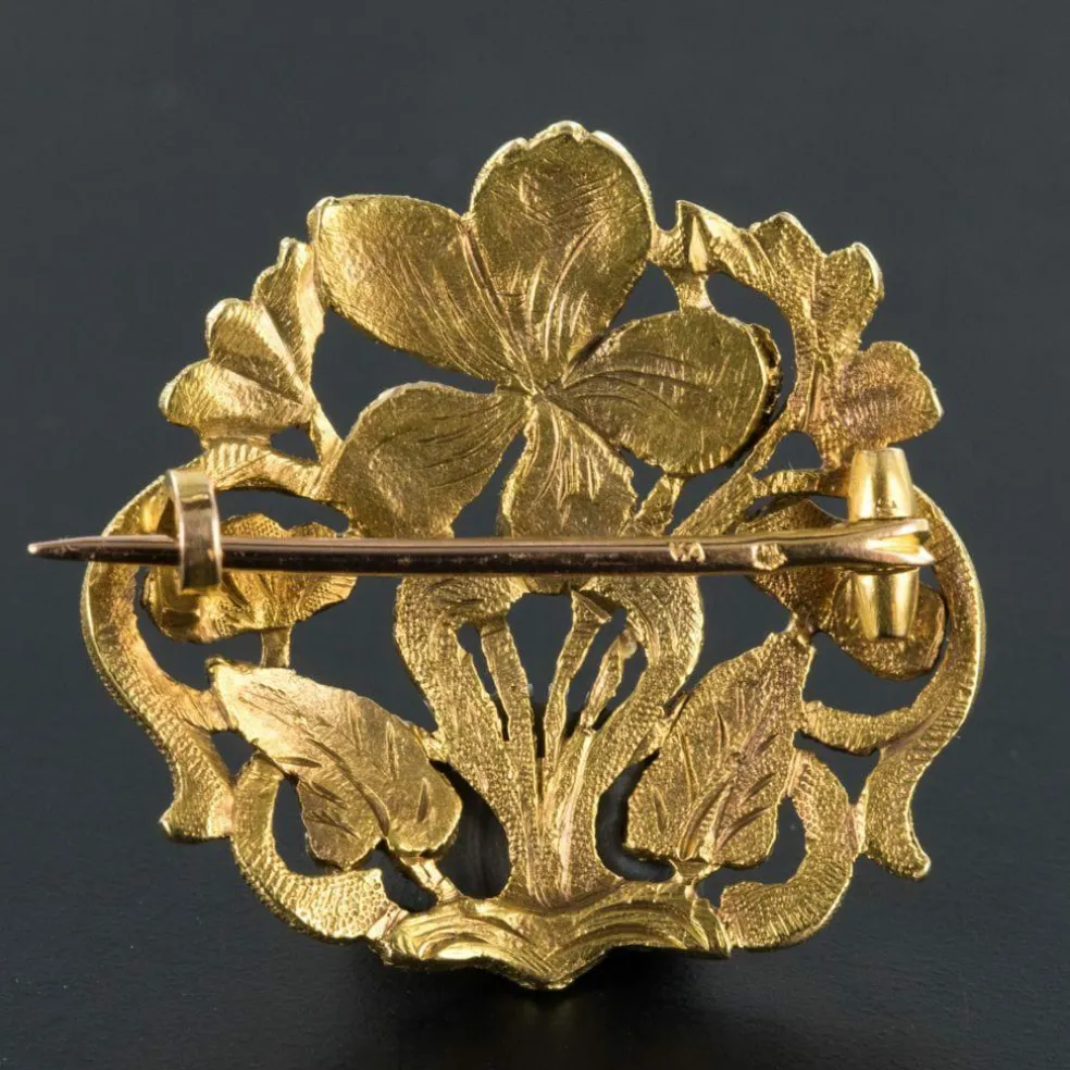 Broche ancienne or Art nouveau
