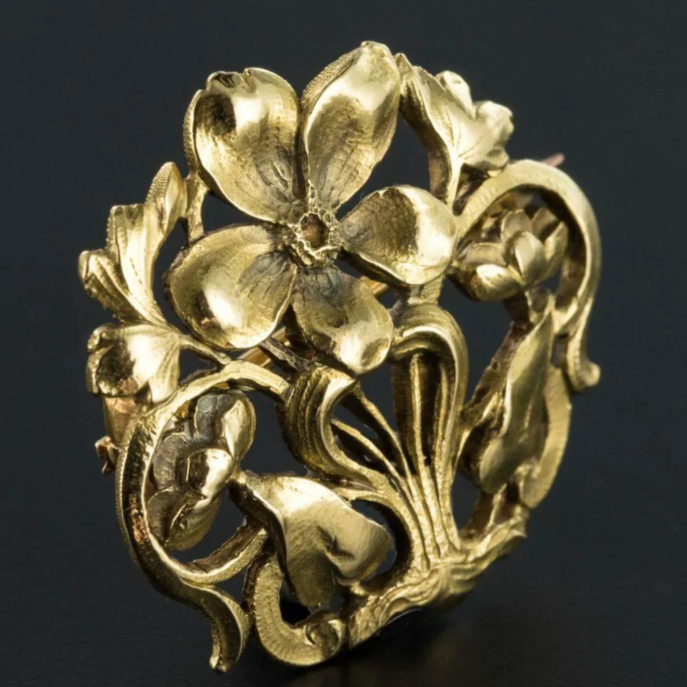 Broche ancienne or Art nouveau