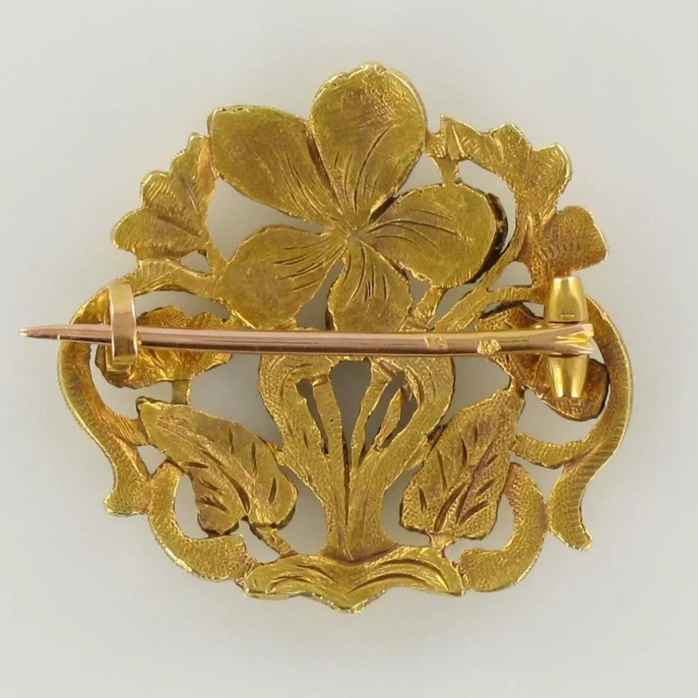 Broche ancienne or Art nouveau