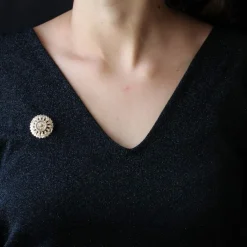 Broche ancienne or rose et perles fines