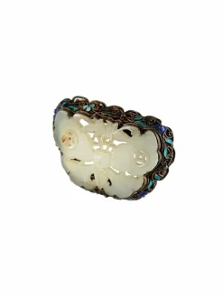 BROCHE ANCIENNE "PAPILLON" ARGENT & BAKELITE