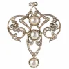 Broche ancienne Perles et Diamants