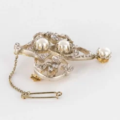 Broche ancienne Perles et Diamants