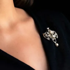 Broche ancienne Perles et Diamants
