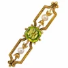 Broche ancienne Péridot Perles fines