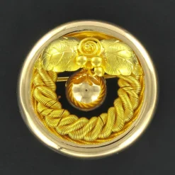 Broche ancienne ronde en or