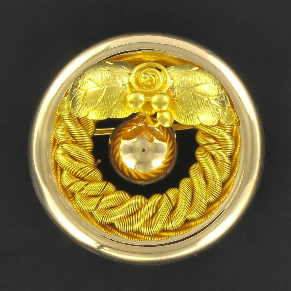 Broche ancienne ronde en or