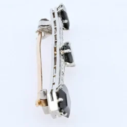 Broche ancienne saphirs diamants barrette