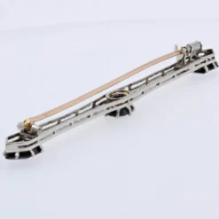 Broche ancienne saphirs diamants barrette