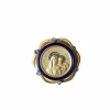 Broche Ancienne Vierge en or jaune Diamants et Email