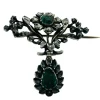 Broche antique avec émeraudes