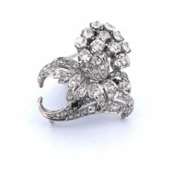 BROCHE ANTIQUE en OR blanc 18 KT