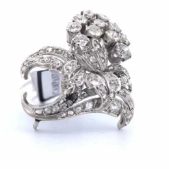 BROCHE ANTIQUE en OR blanc 18 KT