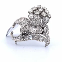 BROCHE ANTIQUE en OR blanc 18 KT