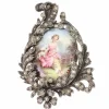 Broche argent diamant