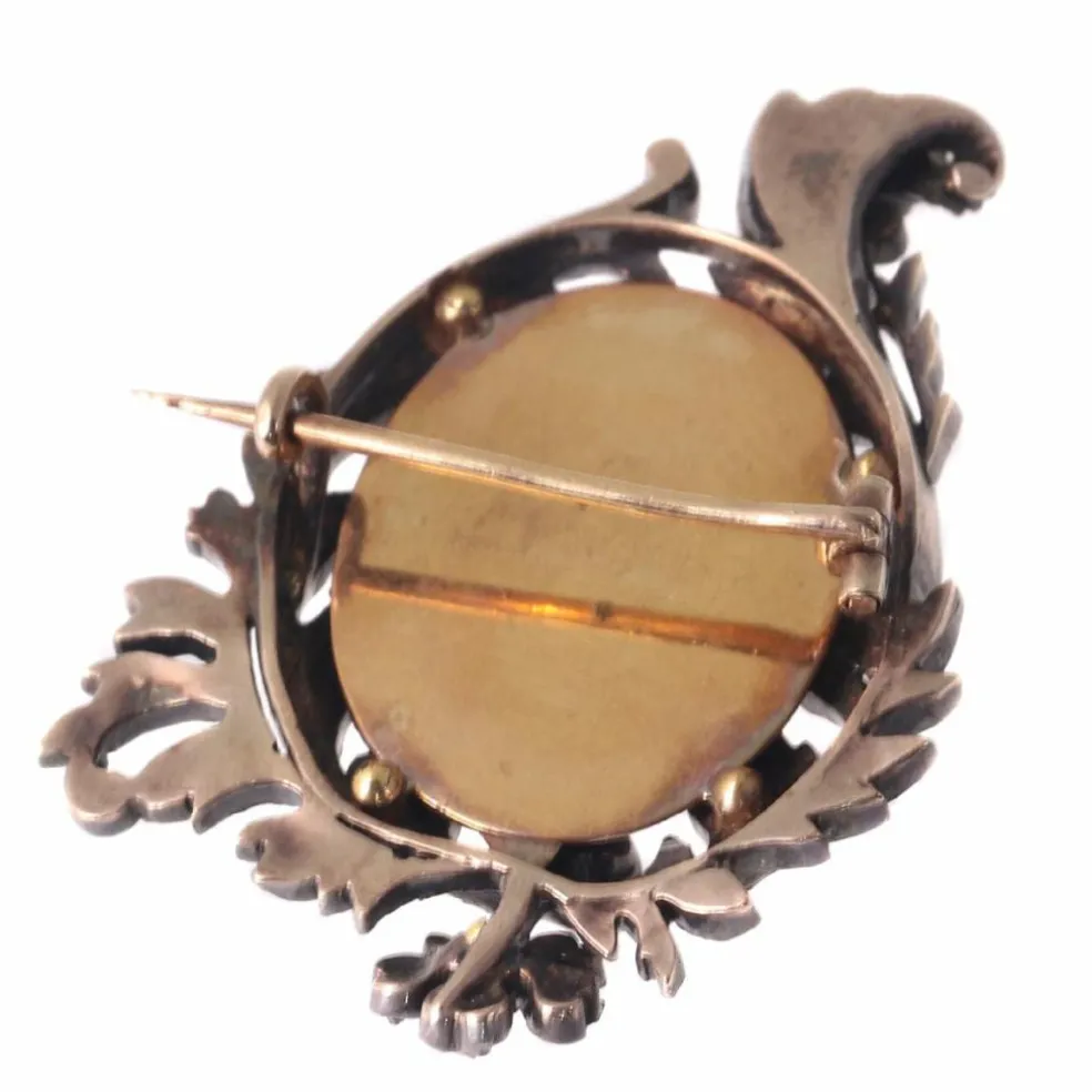 Broche argent diamant