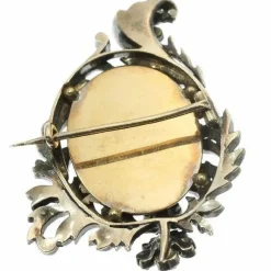 Broche argent diamant