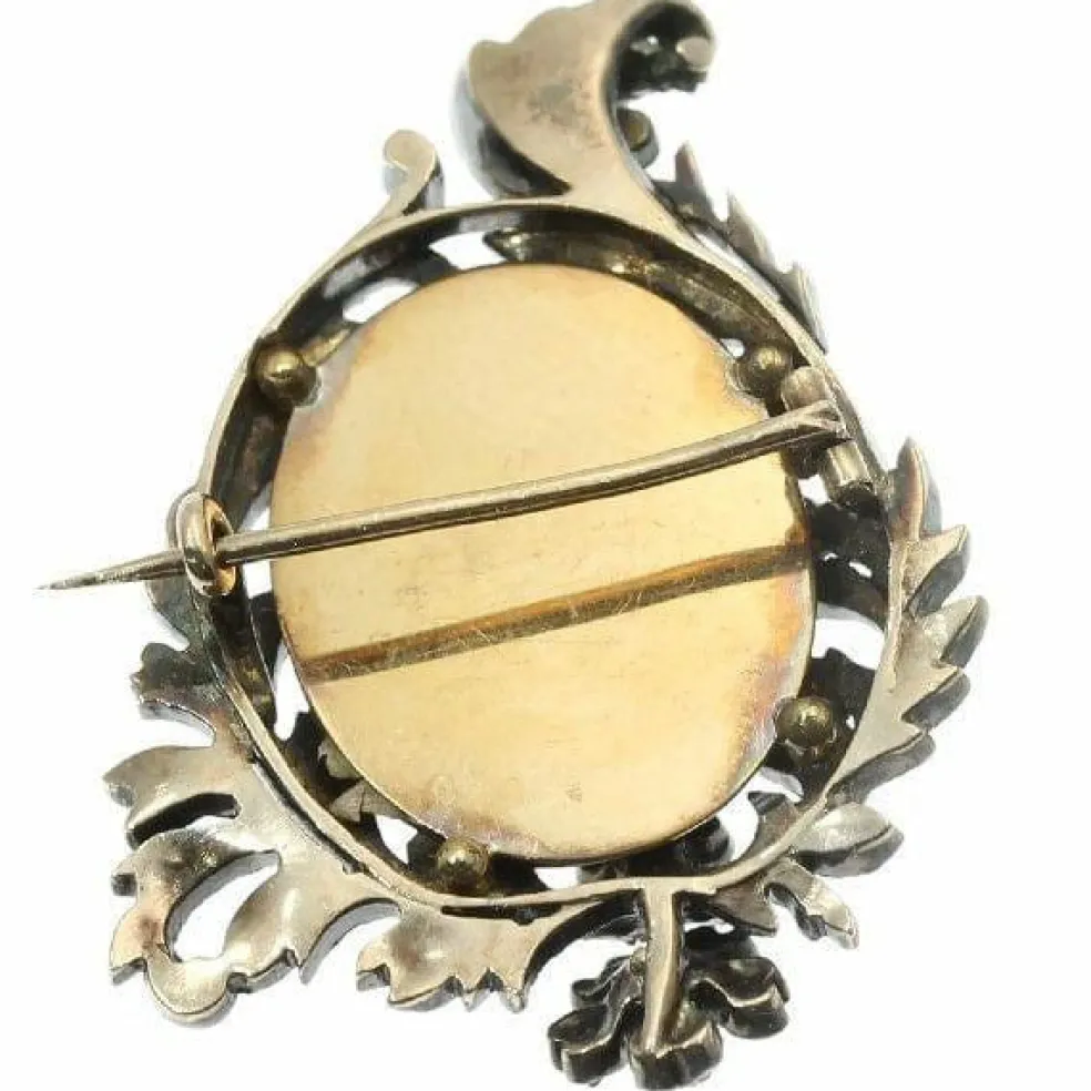Broche argent diamant