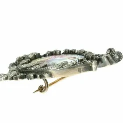 Broche argent diamant