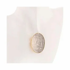 Broche argent et or jaune