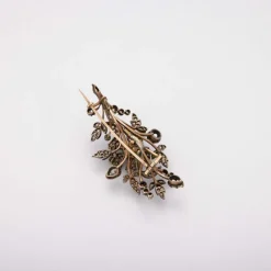 Broche argent sur or et diamants