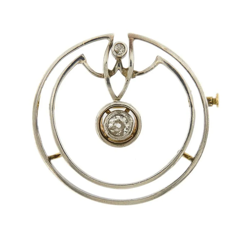 Broche Art Déco avec Diamants