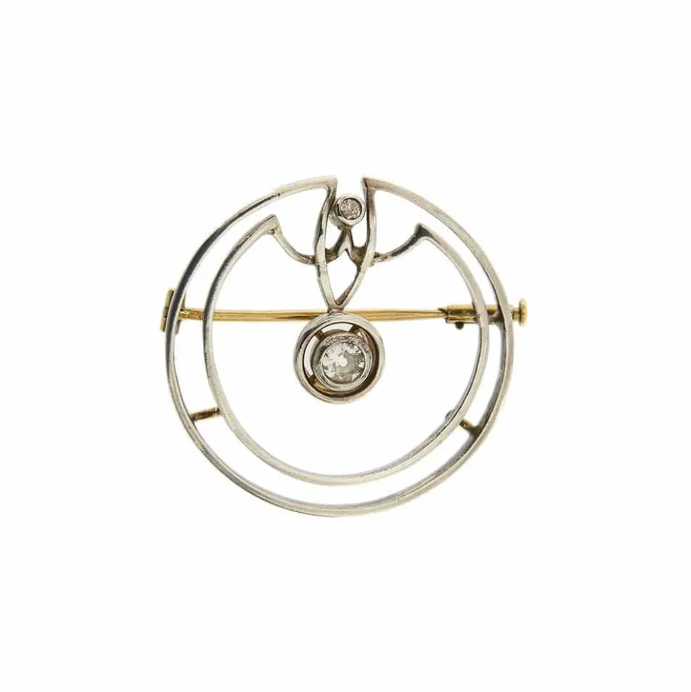 Broche Art Déco avec Diamants