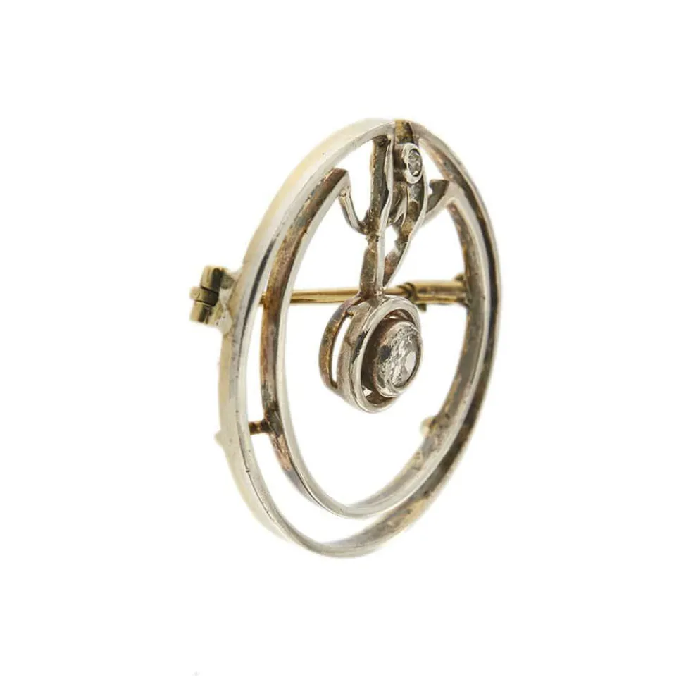 Broche Art Déco avec Diamants