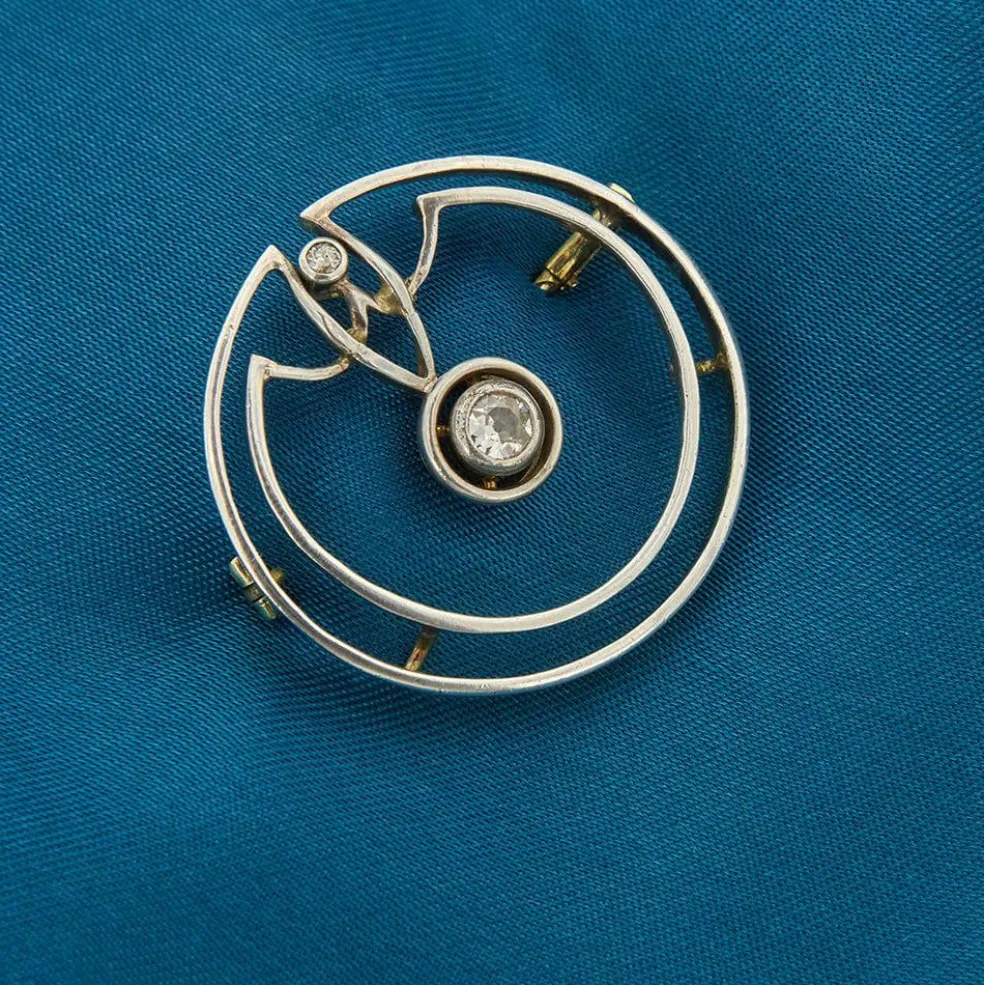 Broche Art Déco avec Diamants