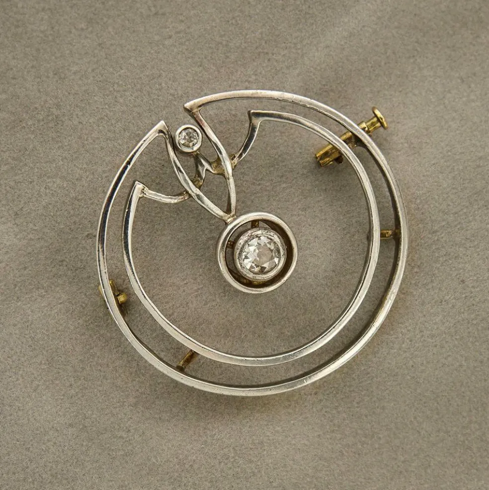 Broche Art Déco avec Diamants