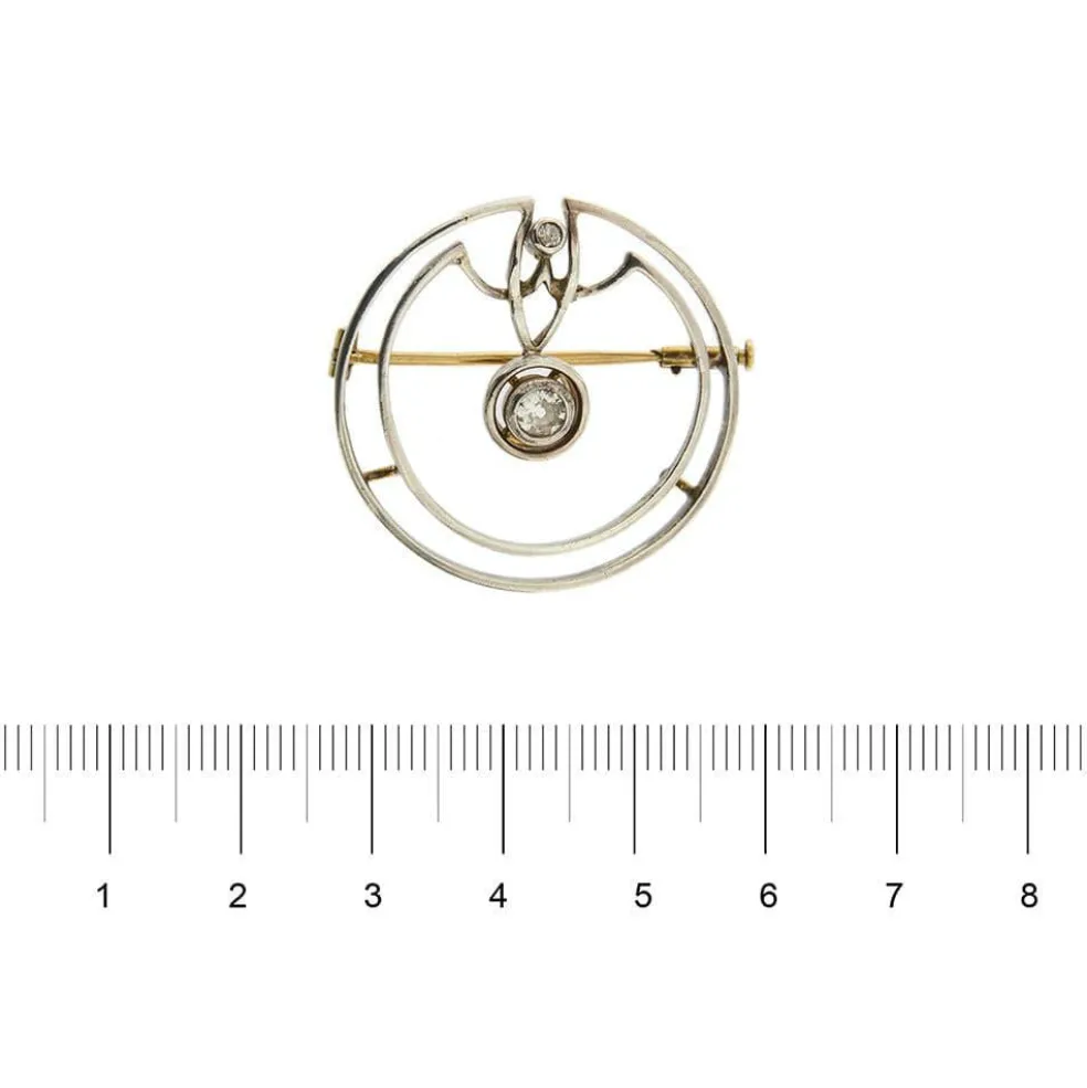 Broche Art Déco avec Diamants