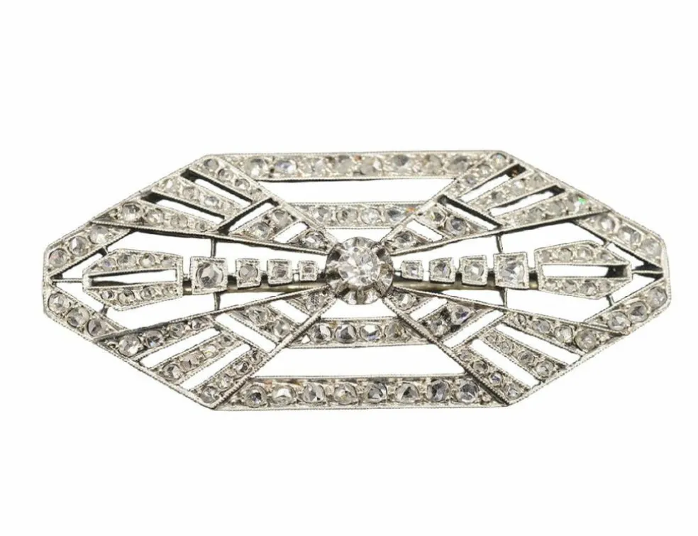 Broche Art Déco diamants