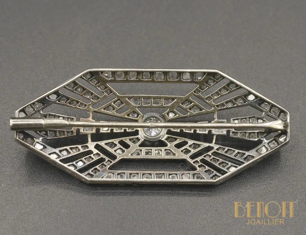 Broche Art Déco diamants