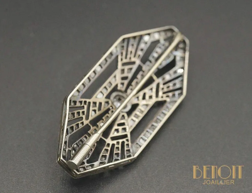 Broche Art Déco diamants