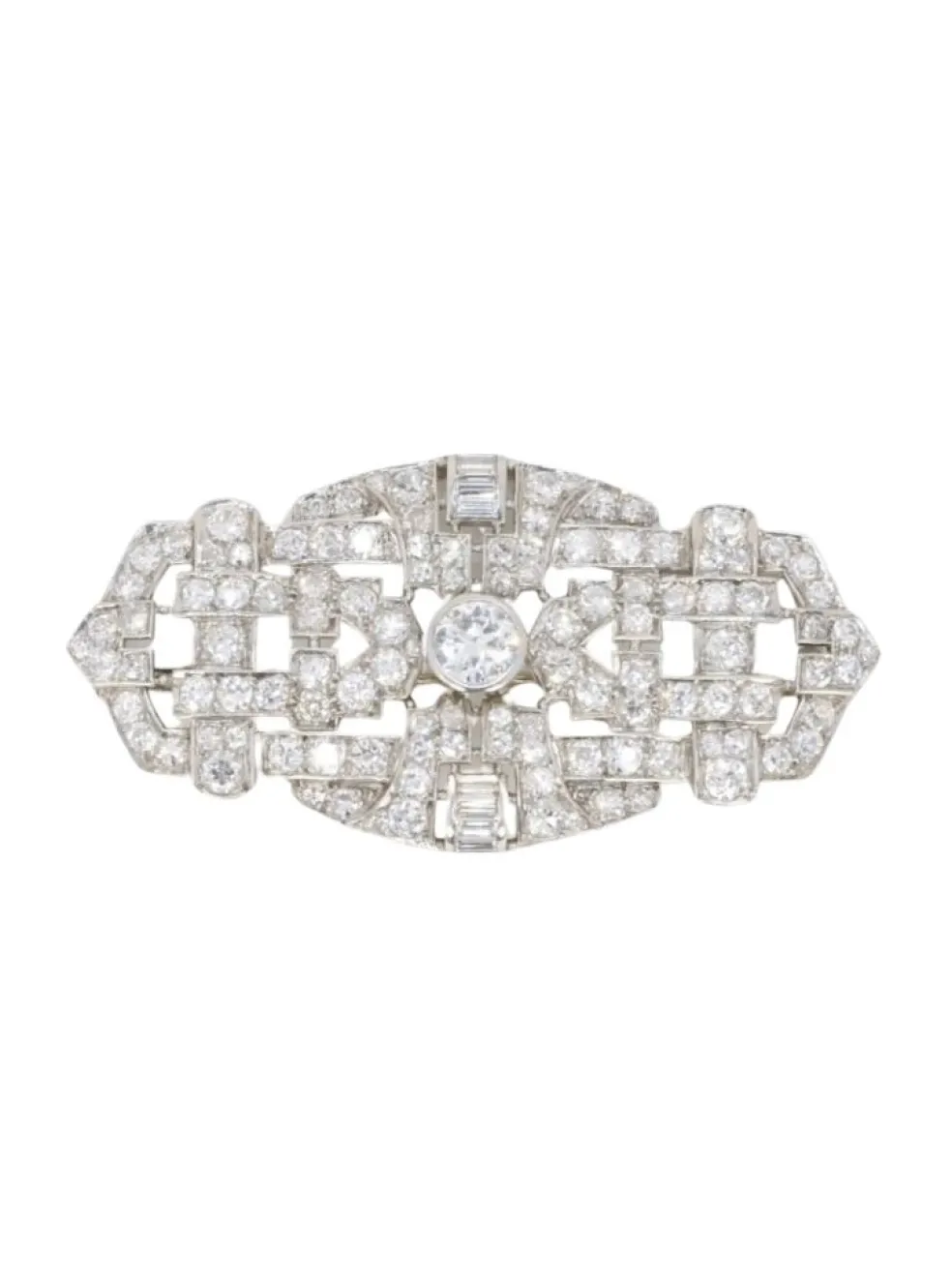 Broche Art Déco diamants 7 ct