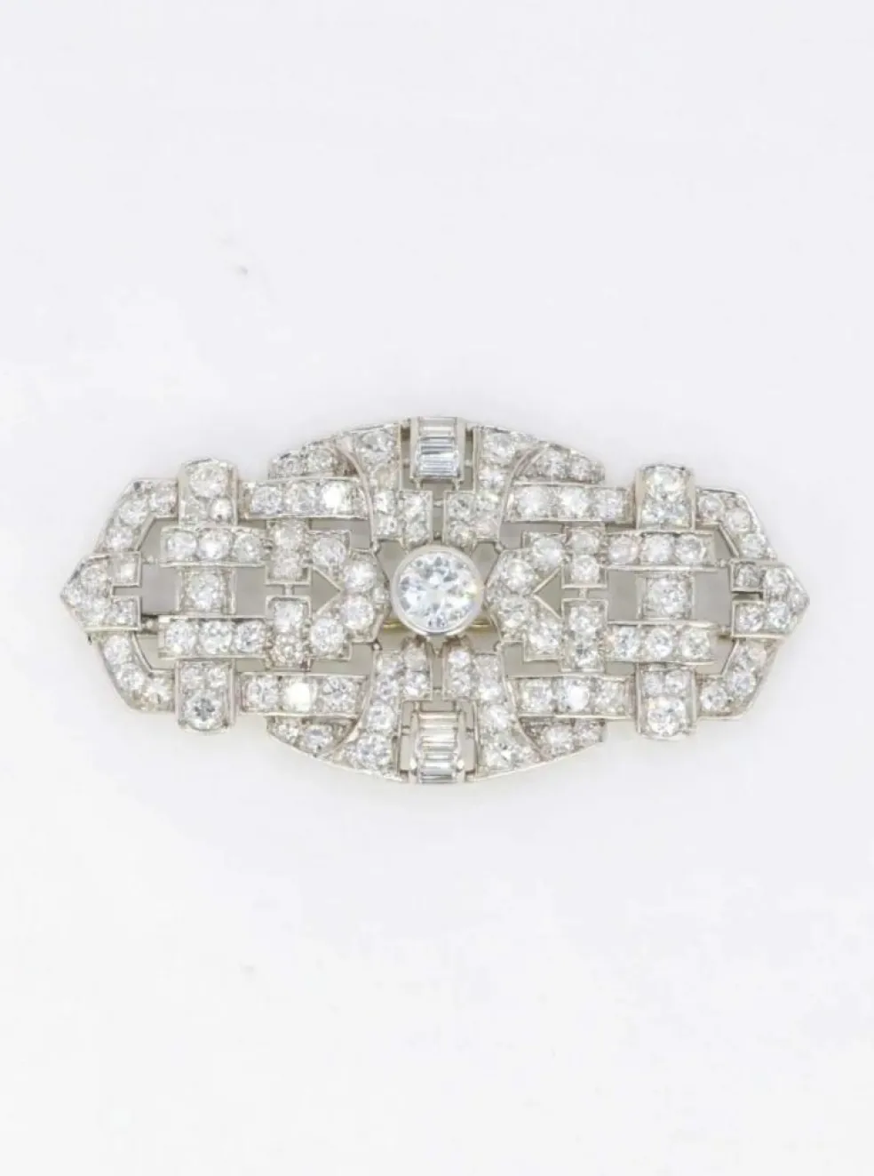 Broche Art Déco diamants 7 ct