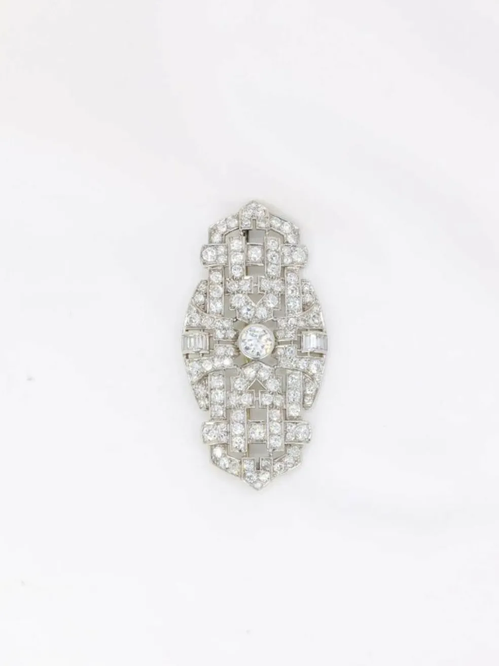Broche Art Déco diamants 7 ct