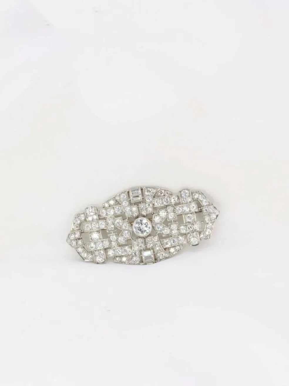 Broche Art Déco diamants 7 ct