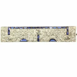 Broche Art Déco diamants et saphirs